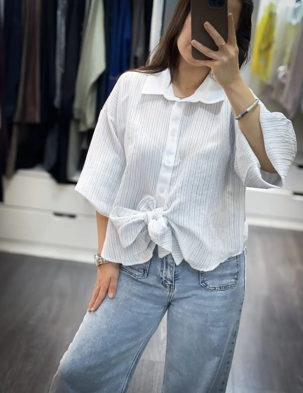شومیز کلاسیک جلو گره ای ملانین
